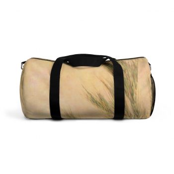 Duffel Bag Wheat Field Green Beige Landscape Nature Art Print Old Antique Vintage