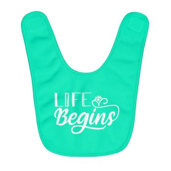 Fleece Baby Bib Green - Life Begins