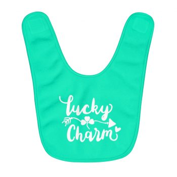 Fleece Baby Bib Green - Lucky Charm