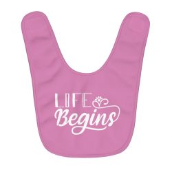 Fleece Baby Bib Pink - Life Begins