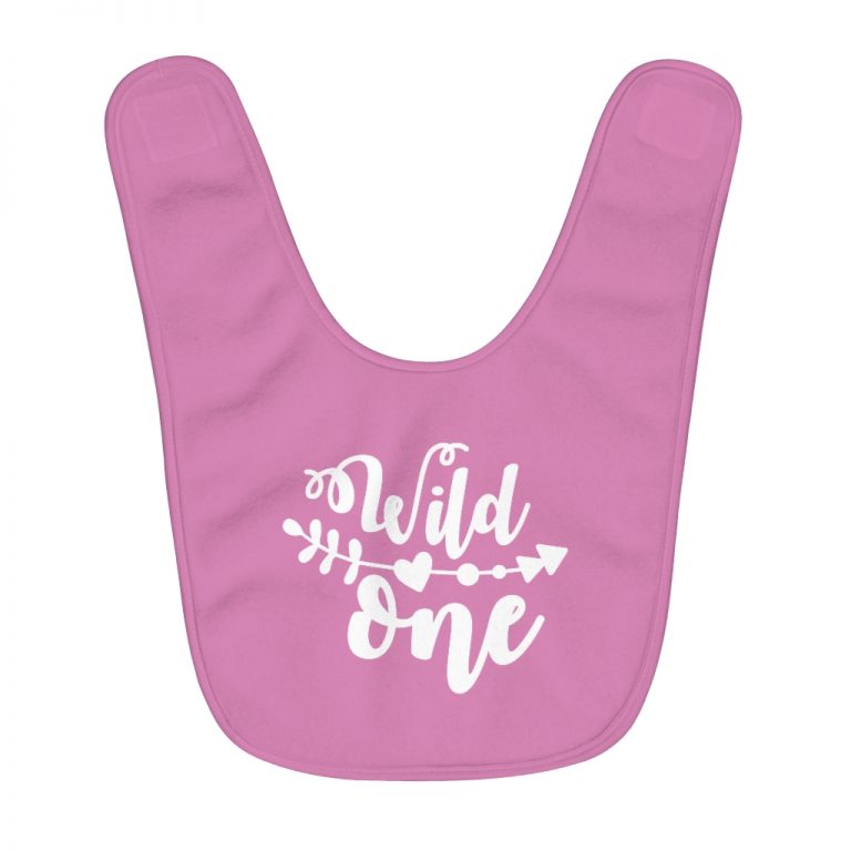 Fleece Baby Bib Pink - Wild One
