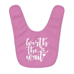 Fleece Baby Bib Pink - Worth the Wait