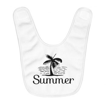 Fleece Baby Bib - Summer Palm Tree