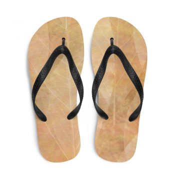 Flip-Flops Leaves Leaf Vein Print Beige Cream Brown Nature Art Print Old Antique Vintage