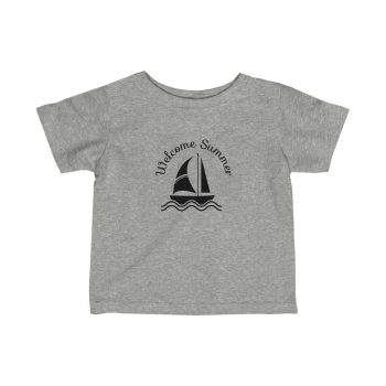 Infant Fine Jersey Tee T-Shirt Several Colors -  Welcome Summer - Sailboat