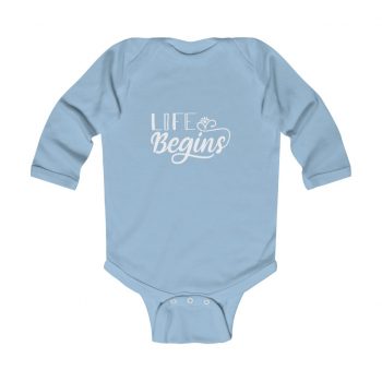 Infant Long Sleeve Body Suit Baby Onesie Several Colors - Life Begins