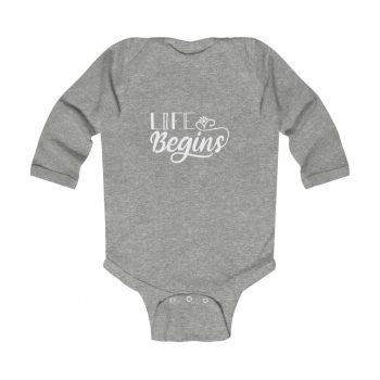 Infant Long Sleeve Body Suit Baby Onesie Several Colors - Life Begins