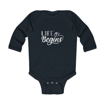 Infant Long Sleeve Body Suit Baby Onesie Several Colors - Life Begins