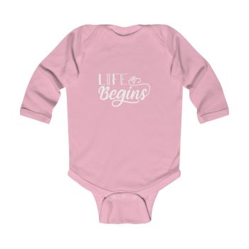 Infant Long Sleeve Body Suit Baby Onesie Several Colors - Life Begins