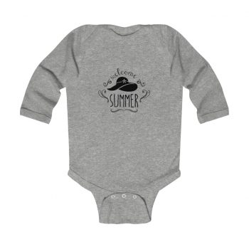 Infant Long Sleeve Body Suit Baby Onesie Several Colors - Welcome Summer Sun Hat