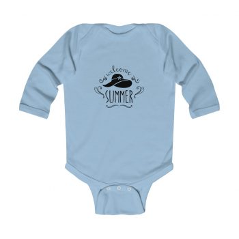 Infant Long Sleeve Body Suit Baby Onesie Several Colors - Welcome Summer Sun Hat