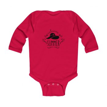 Infant Long Sleeve Body Suit Baby Onesie Several Colors - Welcome Summer Sun Hat