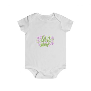 Infant Snap Tee Baby Body Suit Onesie - Let it Snow