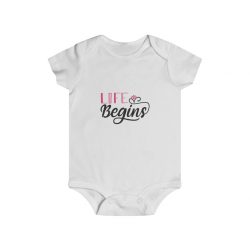 Infant Snap Tee Baby Body Suit Onesie - Life Begins