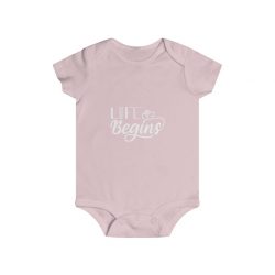 Infant Snap Tee Baby Body Suit Onesie Several Colors - Life Begins