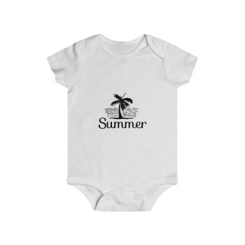 Infant Snap Tee Baby Body Suit Onesie Several Colors - Summer Palm Tree