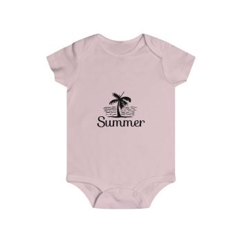 Infant Snap Tee Baby Body Suit Onesie Several Colors - Summer Palm Tree