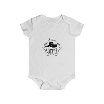 Infant Snap Tee Baby Body Suit Onesie Several Colors - Welcome Summer Sun Hat