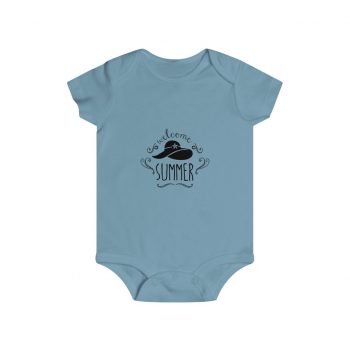 Infant Snap Tee Baby Body Suit Onesie Several Colors - Welcome Summer Sun Hat