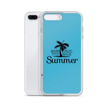 iPhone Phone Case Cover Blue - Summer Palm Tree