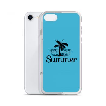 iPhone Phone Case Cover Blue - Summer Palm Tree