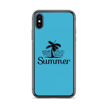 iPhone Phone Case Cover Blue - Summer Palm Tree