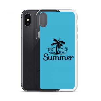 iPhone Phone Case Cover Blue - Summer Palm Tree