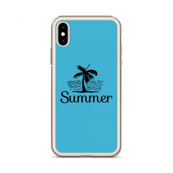 iPhone Phone Case Cover Blue - Summer Palm Tree