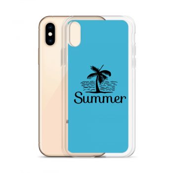 iPhone Phone Case Cover Blue - Summer Palm Tree