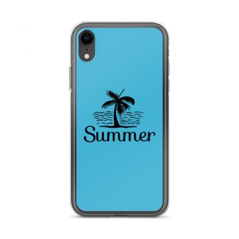 iPhone Phone Case Cover Blue - Summer Palm Tree