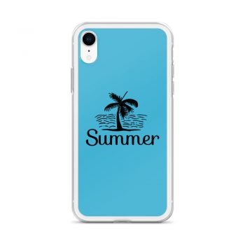 iPhone Phone Case Cover Blue - Summer Palm Tree