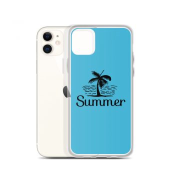 iPhone Phone Case Cover Blue - Summer Palm Tree