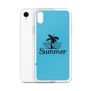 iPhone Phone Case Cover Blue - Summer Palm Tree