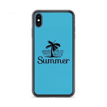 iPhone Phone Case Cover Blue - Summer Palm Tree