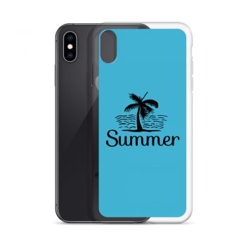 iPhone Phone Case Cover Blue - Summer Palm Tree