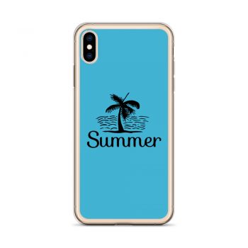 iPhone Phone Case Cover Blue - Summer Palm Tree