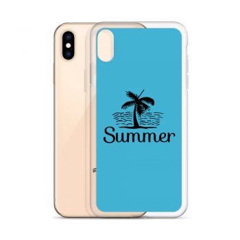 iPhone Phone Case Cover Blue - Summer Palm Tree