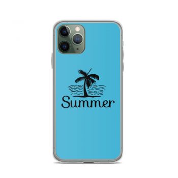 iPhone Phone Case Cover Blue - Summer Palm Tree