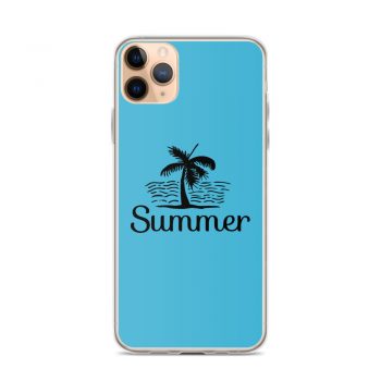 iPhone Phone Case Cover Blue - Summer Palm Tree