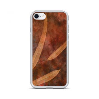 iPhone Phone Case Cover Dark Brown Leaves Leaf Beige Nature Art Print Old Antique