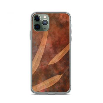 iPhone Phone Case Cover Dark Brown Leaves Leaf Beige Nature Art Print Old Antique