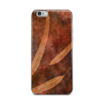 iPhone Phone Case Cover Dark Brown Leaves Leaf Beige Nature Art Print Old Antique