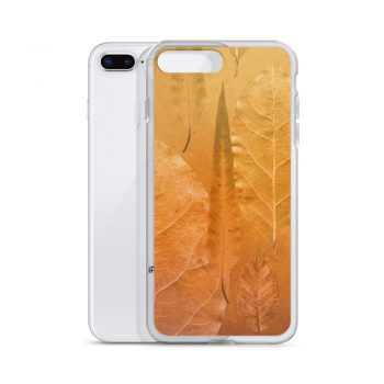 iPhone Phone Case Cover Golden Brown Leaf Print Beige Gold Nature Art Print Old Antique Vintage