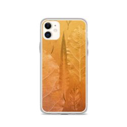 iPhone Phone Case Cover Golden Brown Leaf Print Beige Gold Nature Art Print Old Antique Vintage