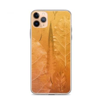 iPhone Phone Case Cover Golden Brown Leaf Print Beige Gold Nature Art Print Old Antique Vintage