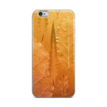 iPhone Phone Case Cover Golden Brown Leaf Print Beige Gold Nature Art Print Old Antique Vintage