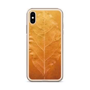 iPhone Phone Case Cover Golden Leaf Vein Print Beige Gold Nature Art Print Old Antique Vintage