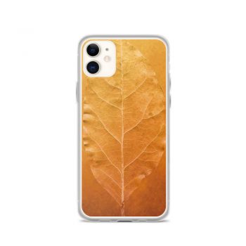 iPhone Phone Case Cover Golden Leaf Vein Print Beige Gold Nature Art Print Old Antique Vintage