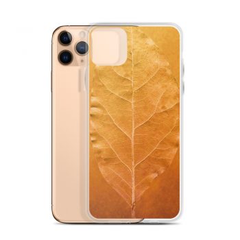 iPhone Phone Case Cover Golden Leaf Vein Print Beige Gold Nature Art Print Old Antique Vintage