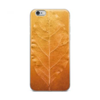 iPhone Phone Case Cover Golden Leaf Vein Print Beige Gold Nature Art Print Old Antique Vintage